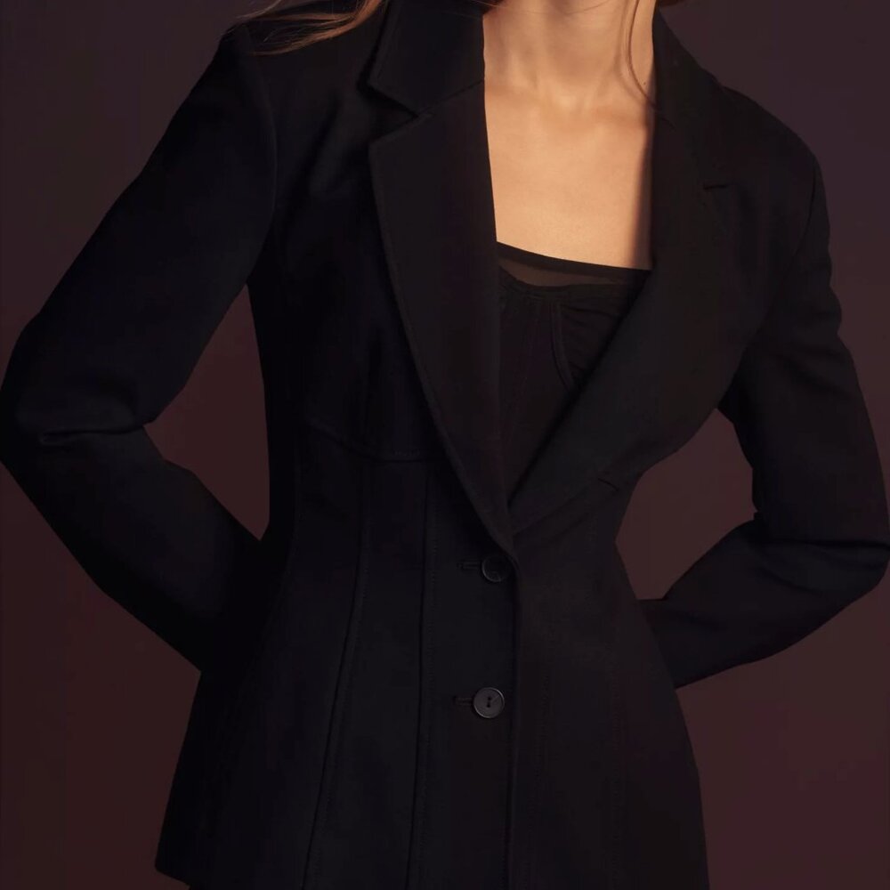 NWOT By Anthropologie Corset Black Blazer Jacket 4